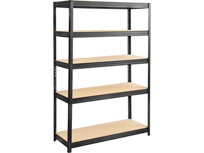 Safco Boltless 5-Shelf Metal Unit, 48W, Black (6246BL)