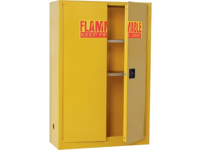 Sandusky Lee Flammable 65 Steel Storage Cabinet with 2 Shelves, Safety Yellow (SC450F-P)