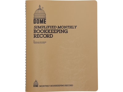 Dome Monthly Bookkeeping Record, 8.75" x 11.25", Brown (612)