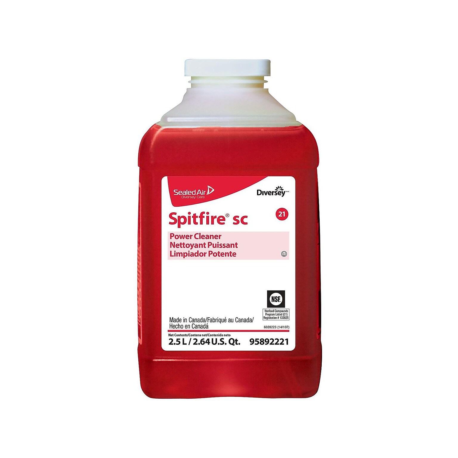 Spitfire SC Multipurpose Cleaner for Diversey J-Fill, Pine, 2.5 L / 2.64 U.S. Qt., 2/Carton