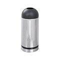 Safco Reflections Indoor Trash Can w/Lid, Chrome/Black Steel, 15 Gal. (9871)