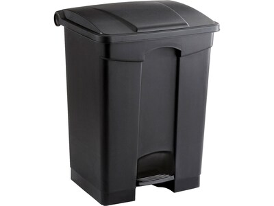 Safco Indoor Step Trash Can, Black Plastic, 17 Gal. (9922BL)
