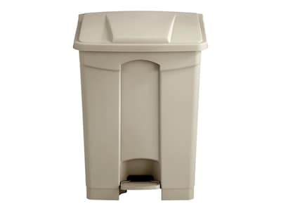 Safco Indoor Step Trash Can, Tan Plastic, 17 Gal. (9922TN)