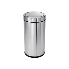 simplehuman Indoor Swing Lid Trash Can, Brushed Stainless Steel, 14.5 Gal. (CW1442)