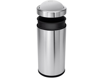 simplehuman Indoor Swing Lid Trash Can, Brushed Stainless Steel, 14.5 Gal. (CW1442)