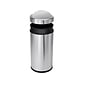 simplehuman Indoor Swing Lid Trash Can, Brushed Stainless Steel, 14.5 Gal. (CW1442)