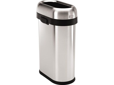 simplehuman Indoor Trash Can with Lid, Brushed Stainless Steel, 13 Gallon (CW1467)