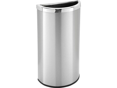 Commercial Zone Precision Series Half Moon Indoor Trash Can, Stainless Steel, 8 Gal. (780929)