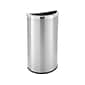Commercial Zone Precision Series Half Moon Indoor Trash Can, Stainless Steel, 8 Gal. (780929)