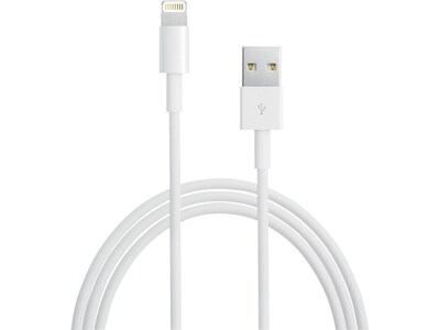 Apple Lightning USB Cable for iPhone/iPad/iPod Touch, 3.3 ft., White (MD818AM/A)