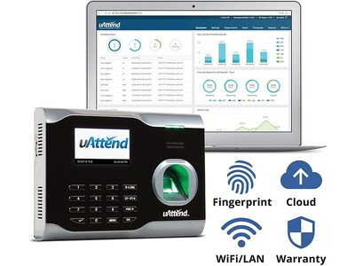 uAttend Fingerprint Time Clock System, Black (BN6500SC)