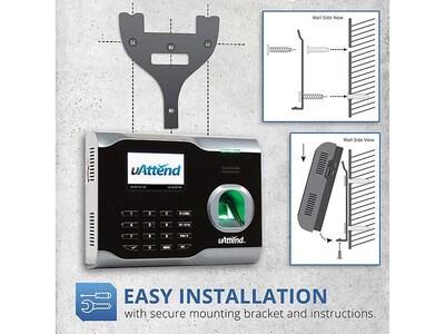 uAttend Fingerprint Time Clock System, Black (BN6500SC)