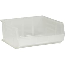 Quill Brand Stack & Hang Storage Bins, Clear, 6/Carton (BINP1516CL)