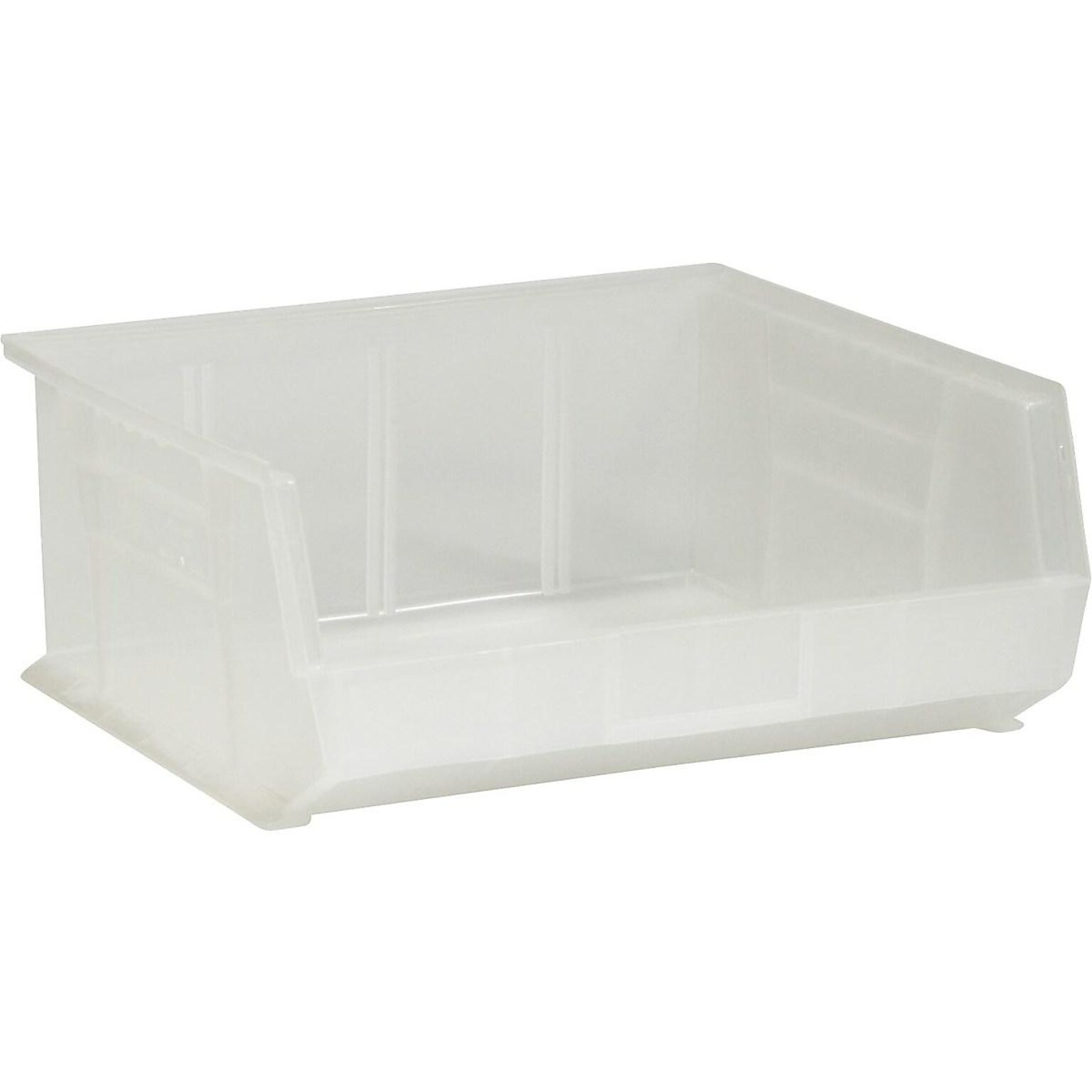 Quill Brand Stack & Hang Storage Bins, Clear, 6/Carton (BINP1516CL)