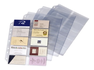 Cardinal Business Card Refill Pages, 20 Card Capacity, Clear, 10/Pack (7860 000)