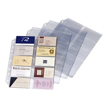 Cardinal Business Card Refill Pages, 20 Card Capacity, Clear, 10/Pack (7860 000)