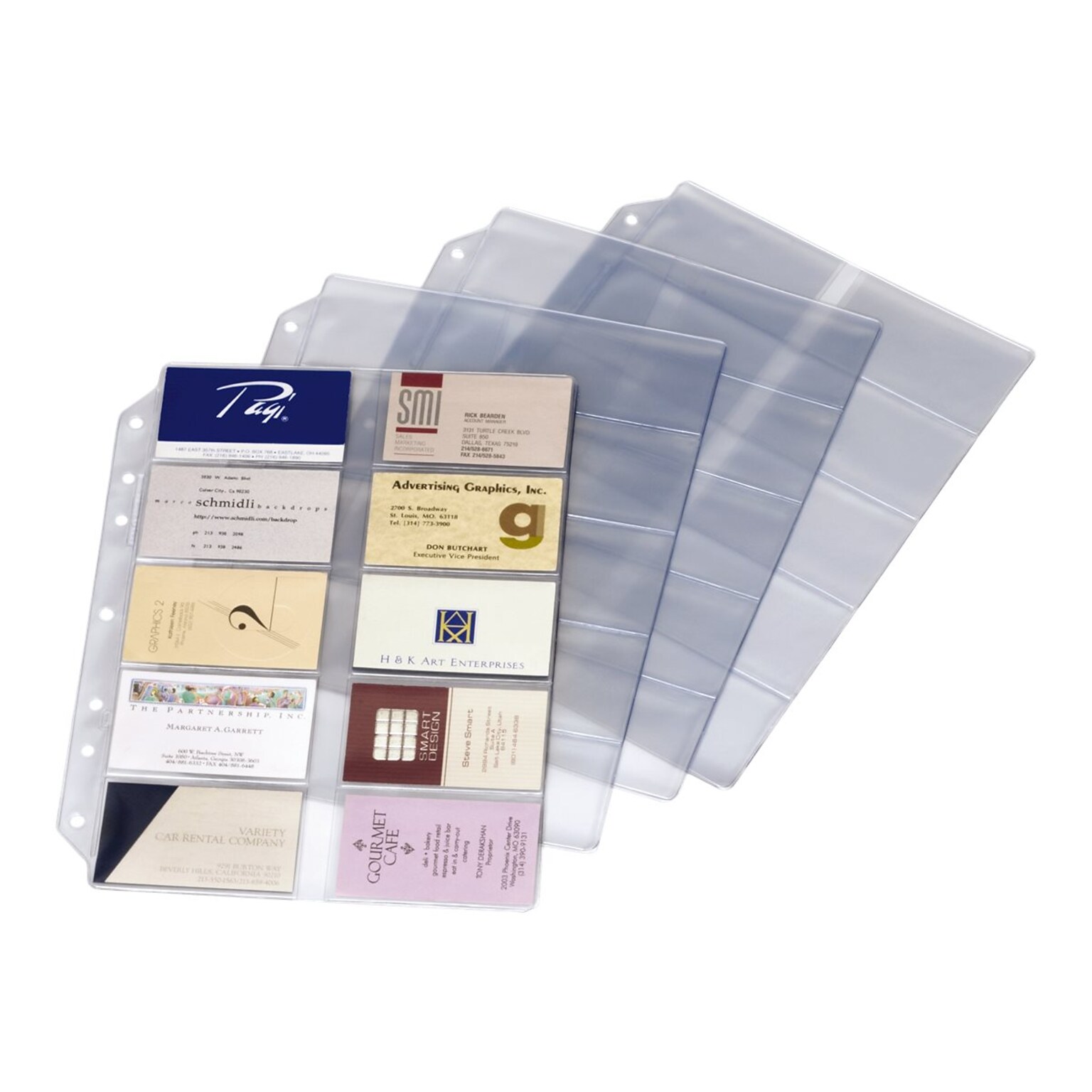 Cardinal Business Card Refill Pages, 20 Card Capacity, Clear, 10/Pack (7860 000)