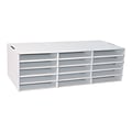 Pacon Classroom Keepers Stackable Cardboard File Organizer, 12.88 x 29.25 x 9.38, White (001310)