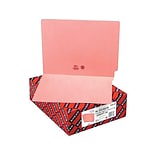 Smead End Tab File Folders, Shelf Master Reinforced Straight-Cut Tab, Letter Size, Pink, 100/Box (25