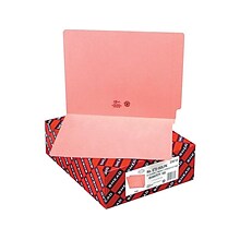 Smead End Tab File Folders, Shelf Master Reinforced Straight-Cut Tab, Letter Size, Pink, 100/Box (25