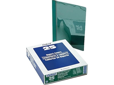 Oxford Clear Front Report Cover, Letter Size, Hunter Green, 25/Box (OXF 55856)