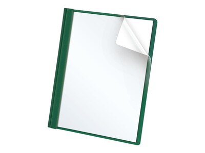 Oxford Clear Front Report Cover, Letter Size, Hunter Green, 25/Box (OXF 55856)