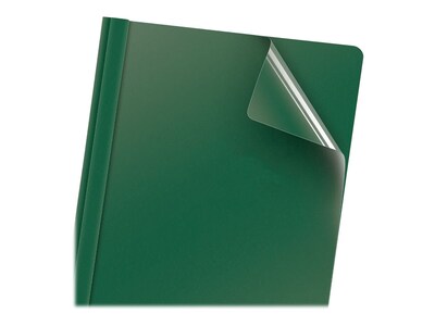 Oxford Clear Front Report Cover, Letter Size, Hunter Green, 25/Box (OXF 55856)