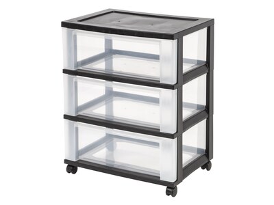 Iris® Wide Rolling Cart; 3-Drawer