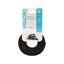 Velcro Brand One-Wrap Thin Cable Ties 1/4 x 8, Black, 25/Pack (91141)