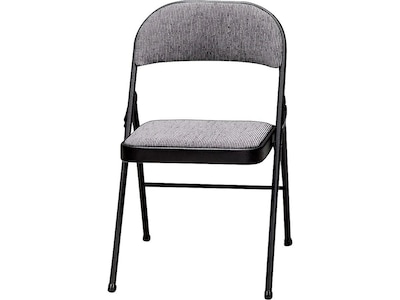 Meco Sudden Comfort Deluxe Fabric Padded Folding Chair, Mist/Black Lace, 4/Pack (032.5.3X4)