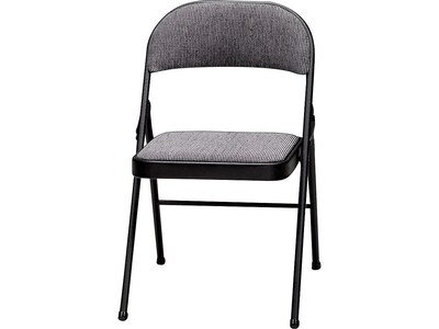 Meco Sudden Comfort Deluxe Fabric Padded Folding Chair, Mist/Black Lace, 4/Pack (032.5.3X4)