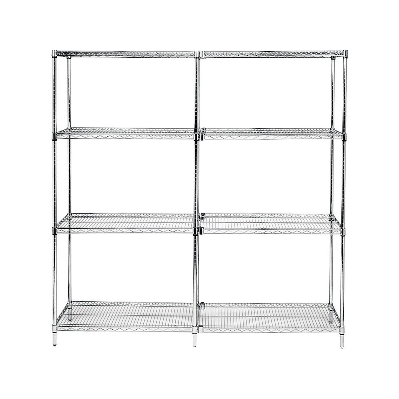 Quantum Storage Systems Wire Add-on Kit 4-Shelf Metal Unit, 72W, Chrome (AD74-2472C)