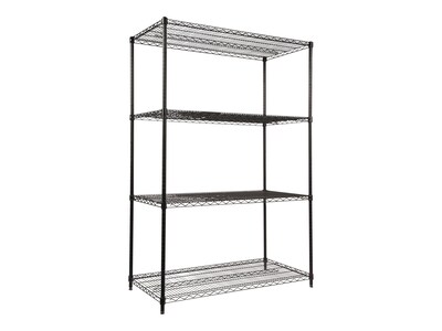 Alera Starter Kit 4-Shelf Metal Unit, 48"W, Black (ALESW504824BL)