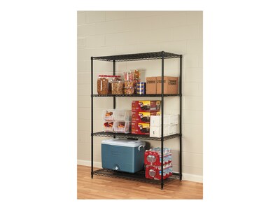 Alera Starter Kit 4-Shelf Metal Unit, 48"W, Black (ALESW504824BL)