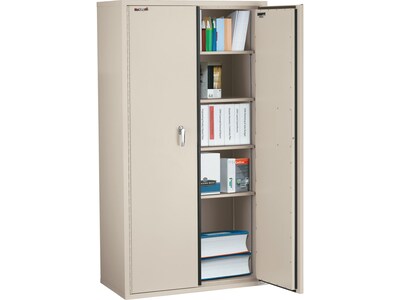 FireKing 72" Steel Storage Cabinet with 4 Shelves, Parchment (CF7236-DPA)