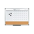 MasterVision Gold Ultra Magnetic Cork & Dry Erase Planning Board, Aluminum Frame, 2 x 1.5 (MB3507186)