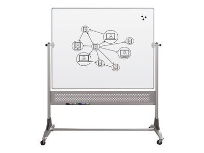 Balt Platinum Mobile Reversable Dry Erase / Cork Board, Steel (669RG-HV66)