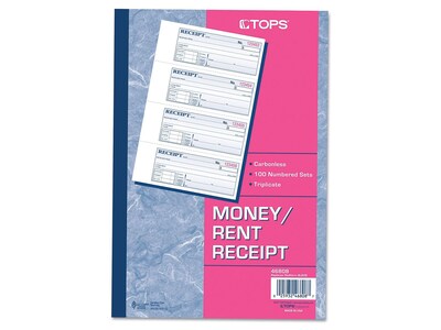 TOPS Receipts, 2.75L x 7.13W, 100/Pack (46808)