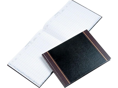 Wilson Jones Visitor Book, 10 Columns, 12.25 x 9.5, Black, 208 Sheets/Book (S491)