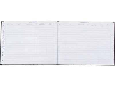 Wilson Jones Visitor Book, 10 Columns, 12.25" x 9.5", Black, 208 Sheets/Book (S491)