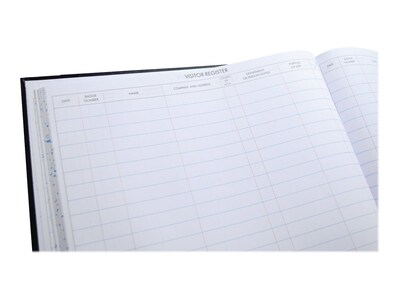 Wilson Jones Visitor Book, 10 Columns, 12.25" x 9.5", Black, 208 Sheets/Book (S491)