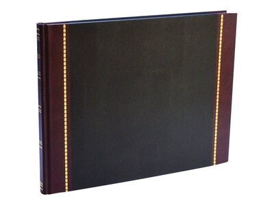 Wilson Jones Visitor Book, 10 Columns, 12.25" x 9.5", Black, 208 Sheets/Book (S491)