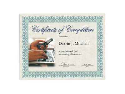 Southworth Parchment Certificates, 8.5" x 11", Ivory, 25/Pack (CT3R)