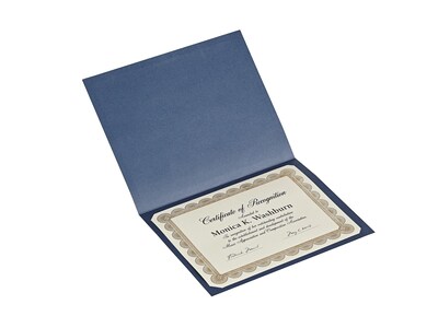Southworth Certificate Holders, 8.5" x 11", Navy, 5/Pack (PF6)