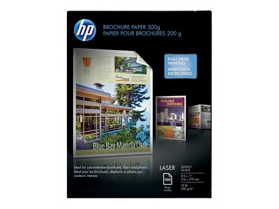 HP Glossy Brochure Paper, 8.5 x 11, 100/Pack (Q6608A)