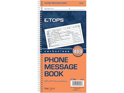 TOPS Message Pad, 5.5 x 11, White, 100 Sheets/Pad (4003)