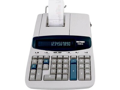 Victor 1530-6 10-Digit Desktop Calculator, Gray