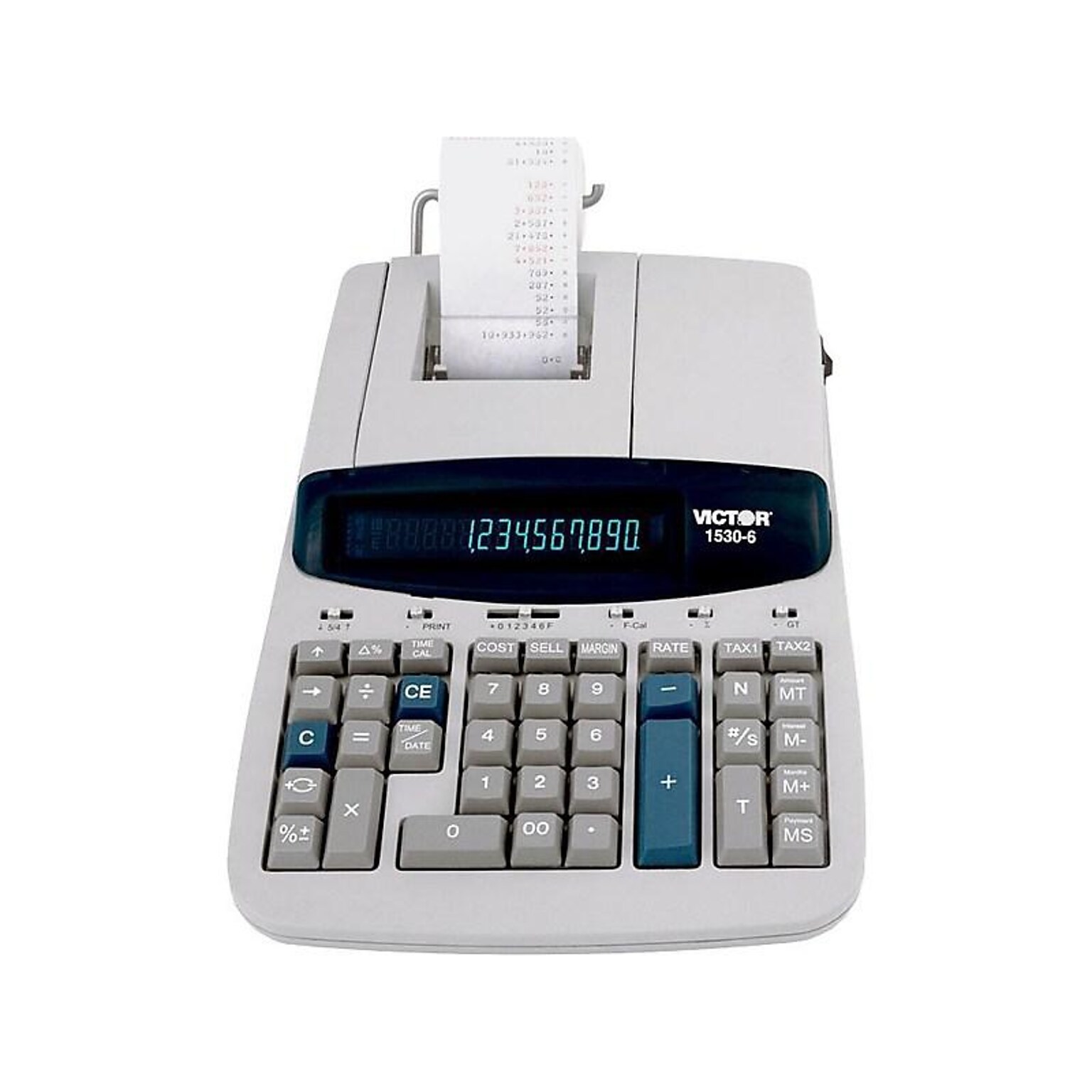 Victor 1530-6 10-Digit Desktop Calculator, Gray