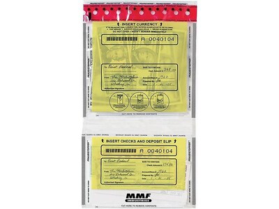 MMF Industries FRAUDSTOPPER Twin-Pocket Deposit Bag, Clear 100/Box (2362500N20)