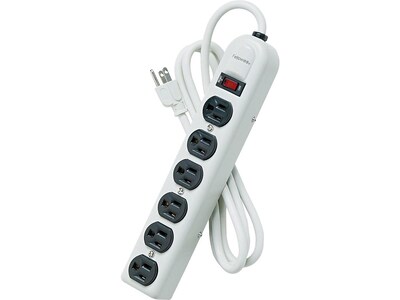 Fellowes 6-Outlet Power Strip, Platinum (99027)